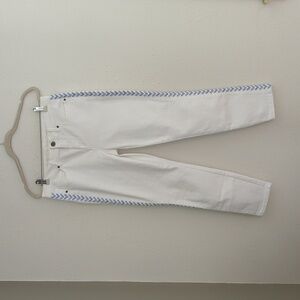 VS Mid Rise Siren Crop Dream Angels White Jeans Embroidered Aztec Southwest